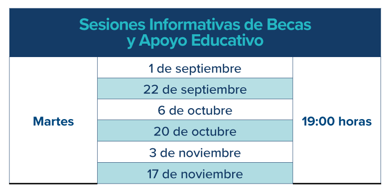 Calendario de Sesiones Informativas